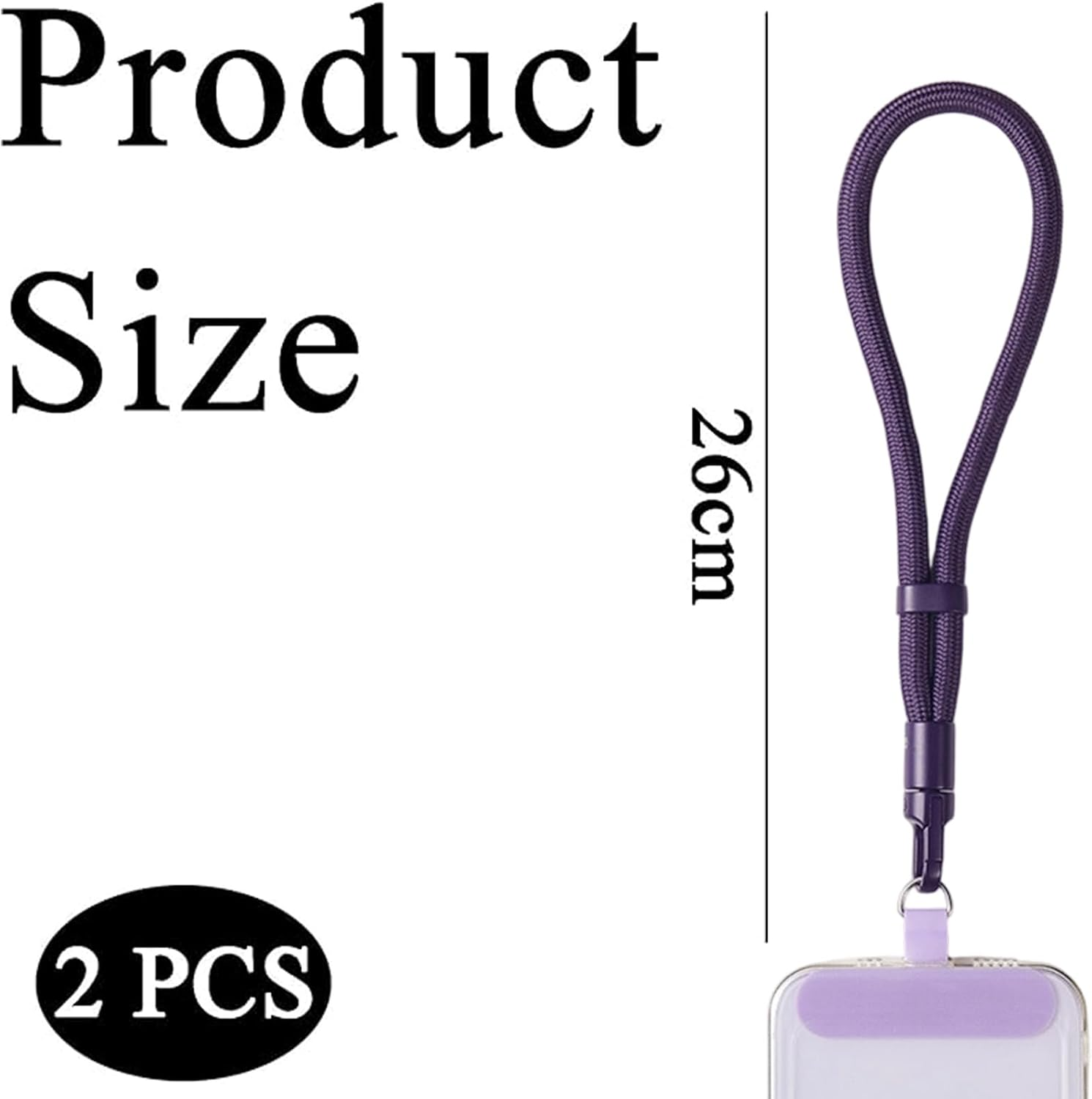 2 PCS Phone Wrist Strap, anti Theft Phone Strap, Mobile Phone Lanyard, 26Cm Wrist Strap Phone, (Purple + Camel) image number 6