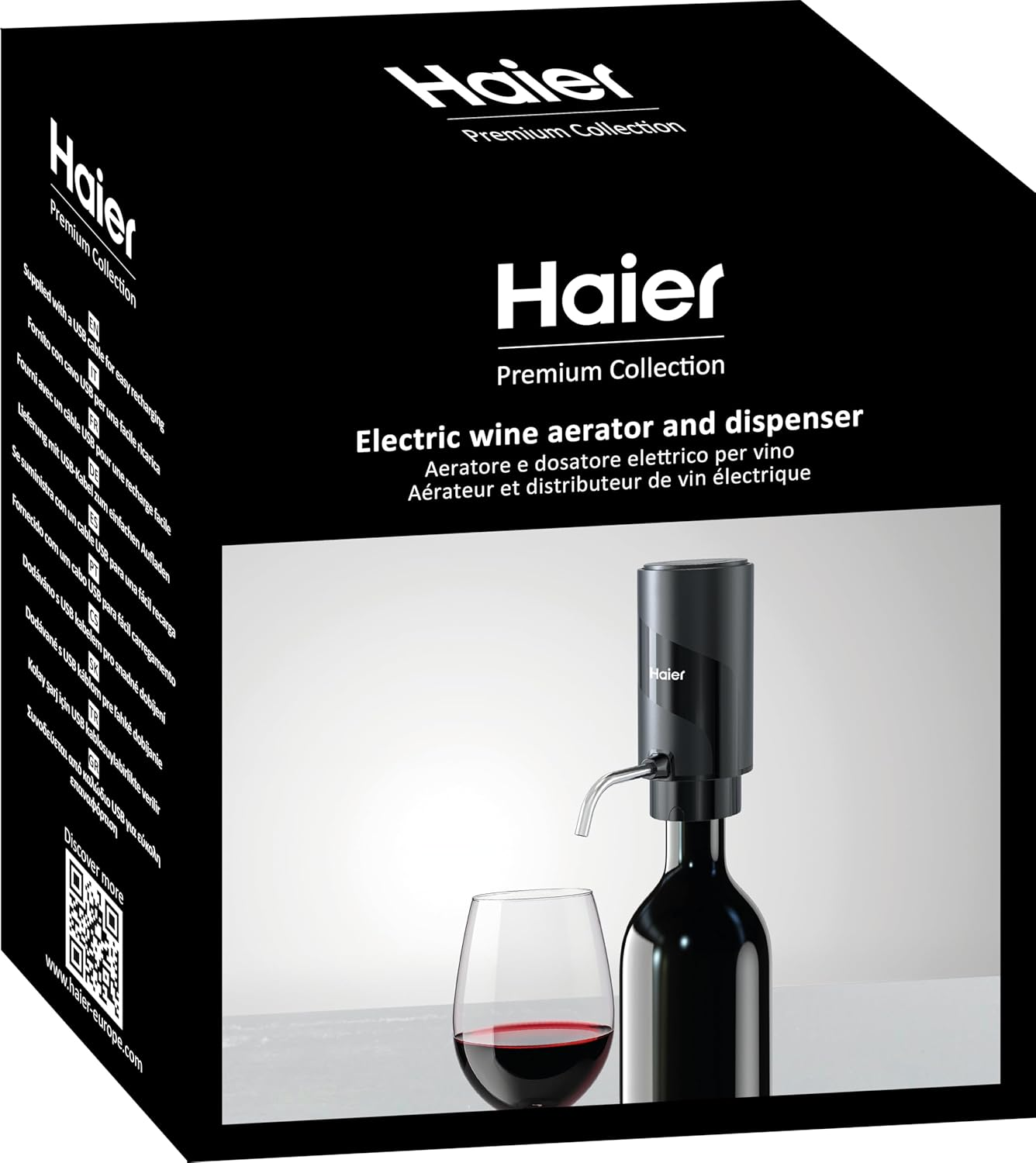 Haier Electric Wine Aerator & Dispenser, 2 in 1, Improved Flavouring and Freshness, Serve with Speed and Perfection, Perfect Gift Option for Wine Lovers image number 3