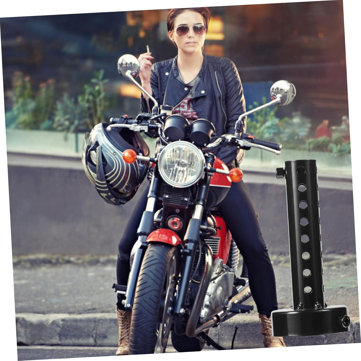 Gatuida Motorcycle Motorbike Exhaust Accessory Exhaust Can Insert Baffle Easy Install Adjustable Mounting Clips Noise Reduction Insulation Board