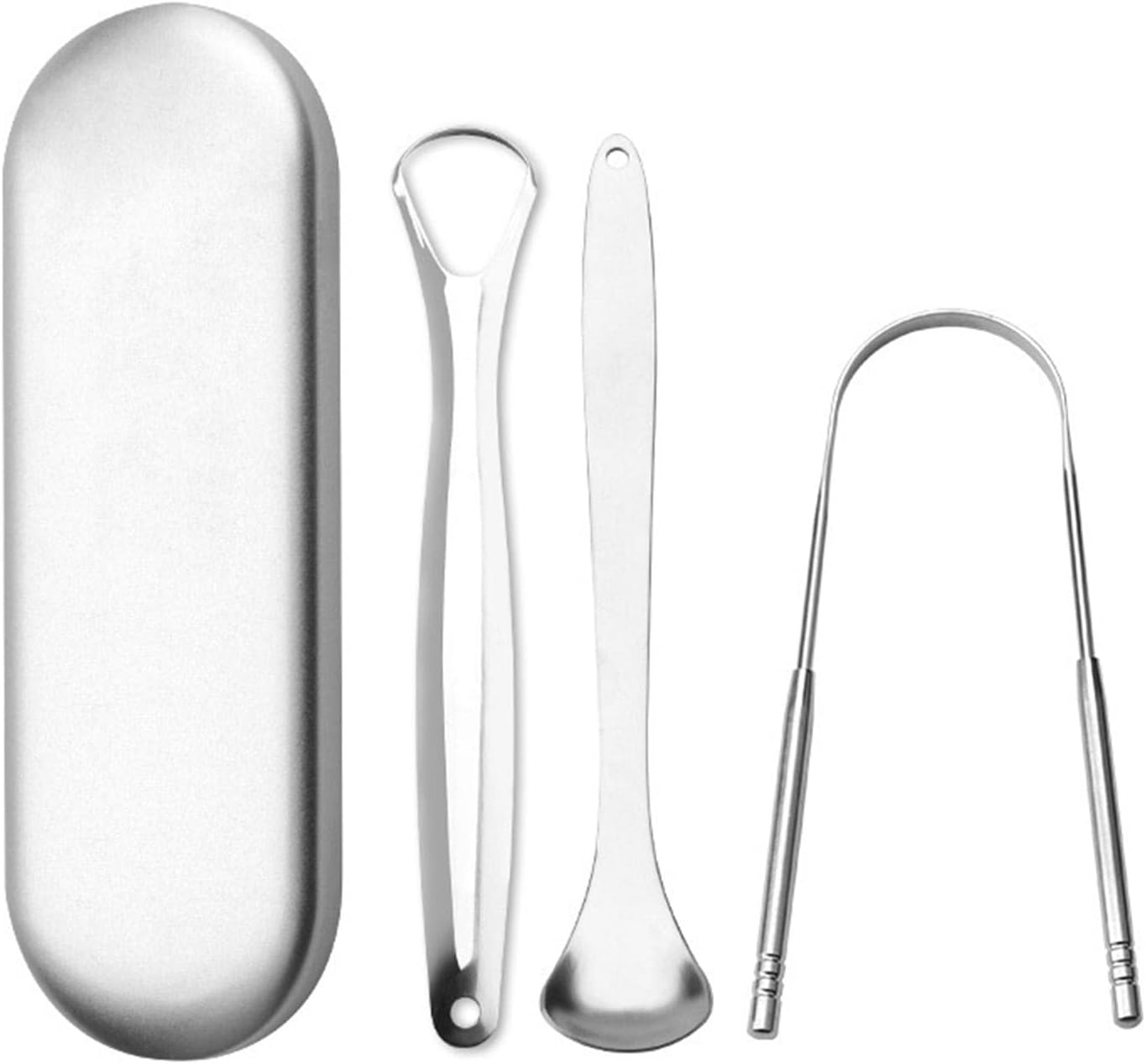Tongue Scraper for Adults - Tongue Scraper Cleaner Health - Tongue Brush Reusable Portable Stainless Steel Tongue Scrapers, Reduce Bad Breath Maintains Oral
