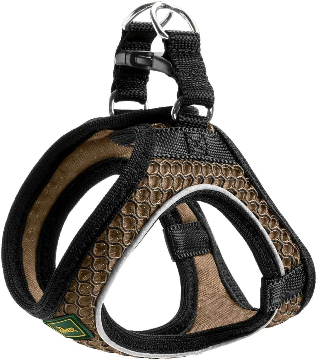 HUNTER Hilo Comfort Harness for Small Dogs, with Mesh Material and Reflective Elements,Brown,Xxs-Xs image number 1
