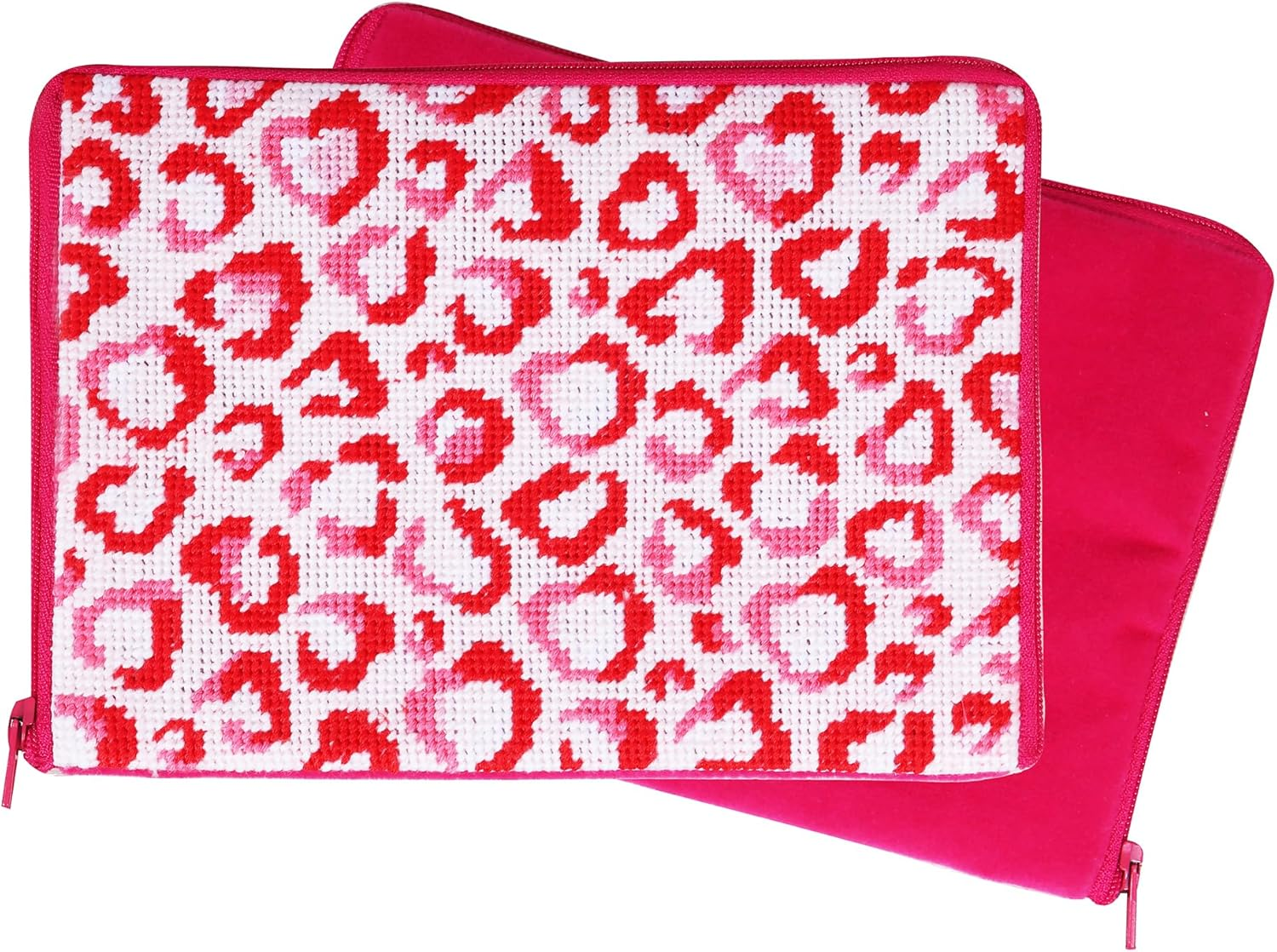 Trimits Stitch Your Own Make-Up Case Kit - Half Stitch, Tapestry, Cosmetics Bag, Pouch Includes Pre-Printed Case, Threads, Needle & Instructions, Love Leopard image number 2