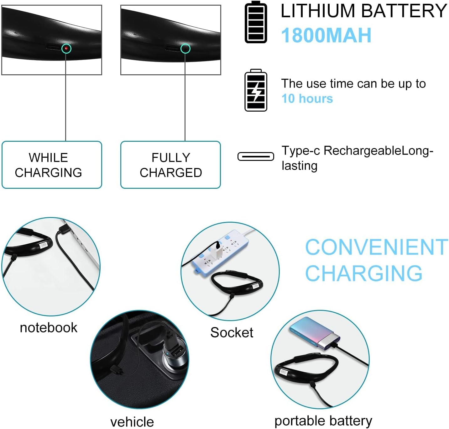LED Neck Reading Light,Book Light in Bed,Adjustable Brightness Desk Lamp,3 Color with Bendable Arms,Suitable for Repairing,Night Running,Walking,Knitting,Camping (1PCS) image number 5