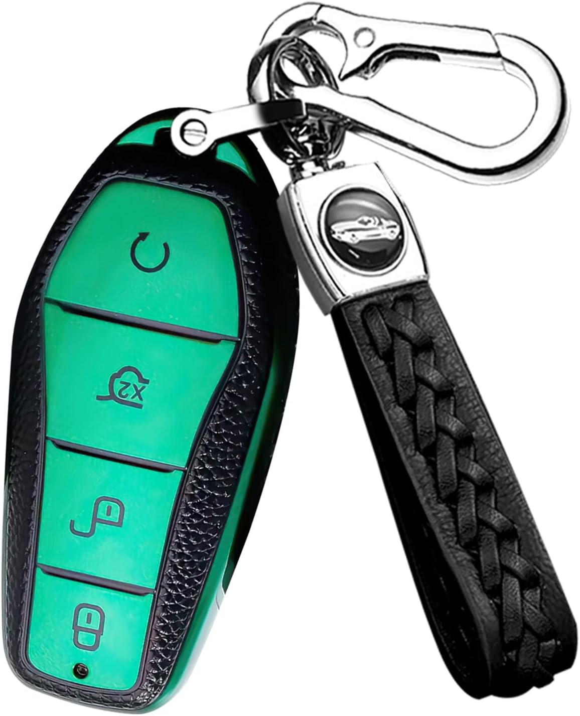 Ontto Car Key Fob Cover Keyring Fit for BYD Song plus Atto 3 Han EV Tang DM Qin Seal Dolphin Key Case TPU Smart Key Shell Holder Bag Keychain Protector Decorative Accessories