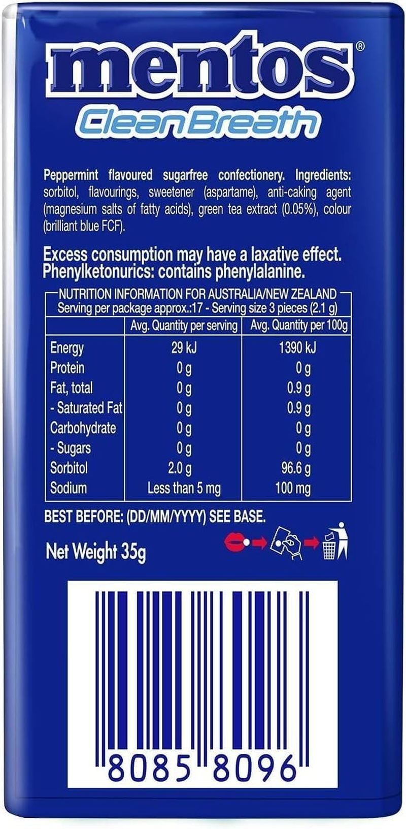 Mentos Peppermint Clean Breath Mints 35 G (Pack of 12) image number 4