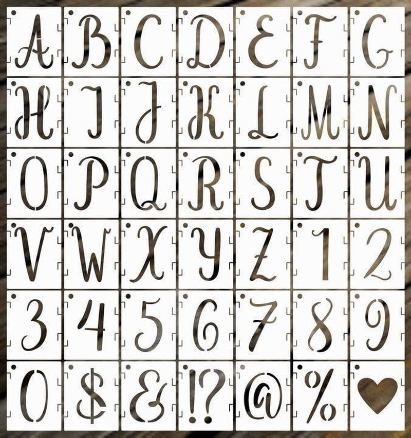 Letter Stencils, 42PCS Large Alphabet Stencils Letters, Reusable Spray Paint, Plastic Letter and Number Templates for Wall Painting DIY Art Projects Decoration image number 5