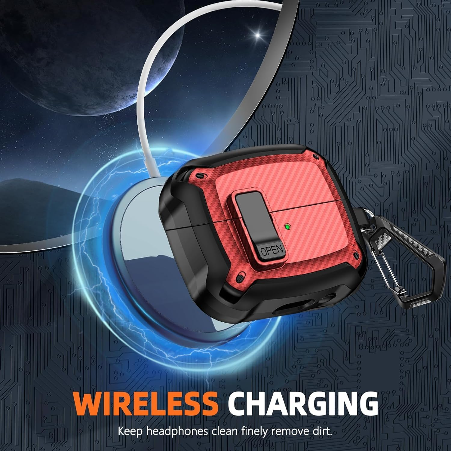 Compatible with Samsung Galaxy Buds 3 Case & Galaxy Buds 3 Pro Case,Full Body Shockproof Hard Shell Protection Design,With Secure Lock Clip image number 3