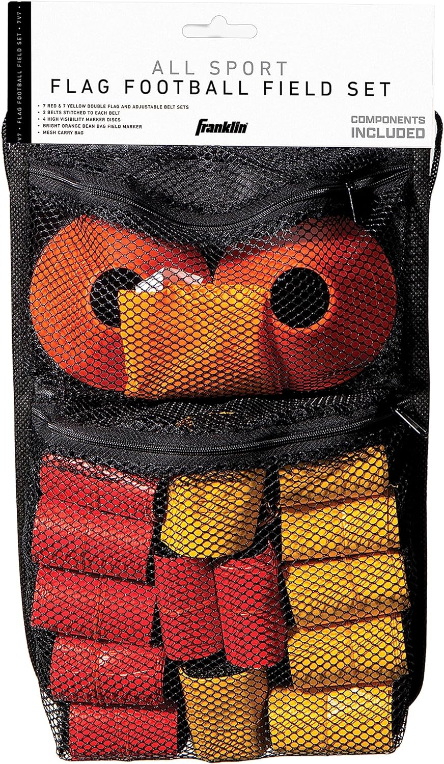 Franklin Sports Unisex-Adult Franklin Sports 14-Man, 7V7 Flag Football Premier Set with Flags, Cones, and Carry Bag 35570 image number 3