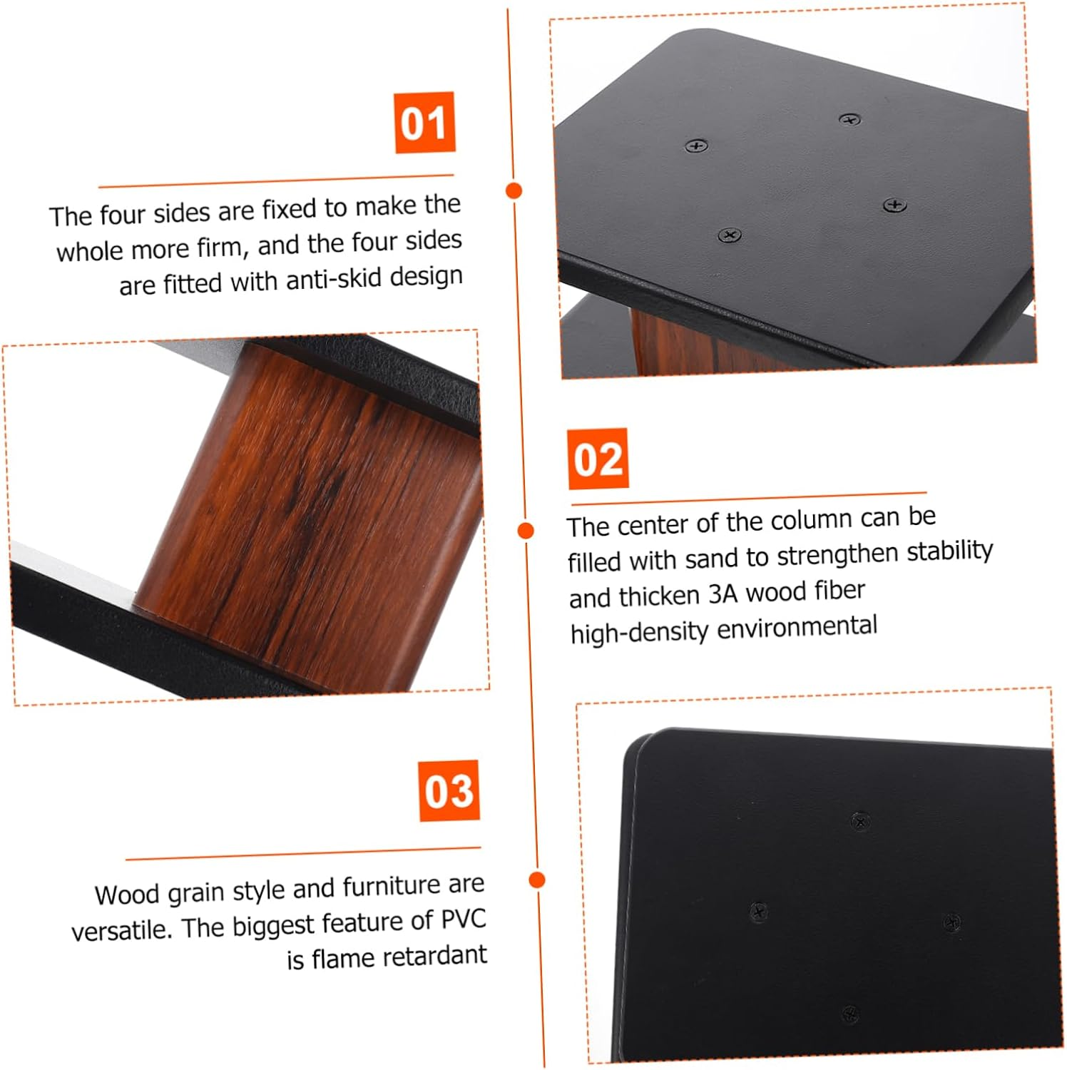 SWOOMEY Multipurpose Floor-Standing Speaker Stands Pair 15Cm High Hifi Audio Brackets Suitable for Bookshelf Surround Speakers for Home Theater and Music Listening image number 3