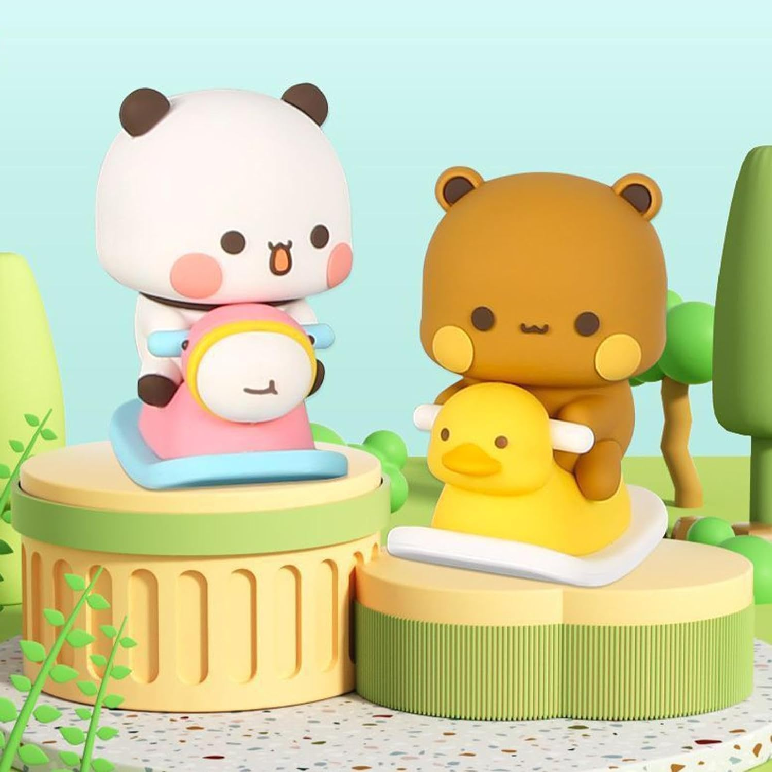 Generic Bubu and Dudu Merchandise - Cute Dudu Bubu Panda Statue Dashboard Decoration, Bear Statue Desk Decor Cute Car Decor, Small Figurines Ornaments