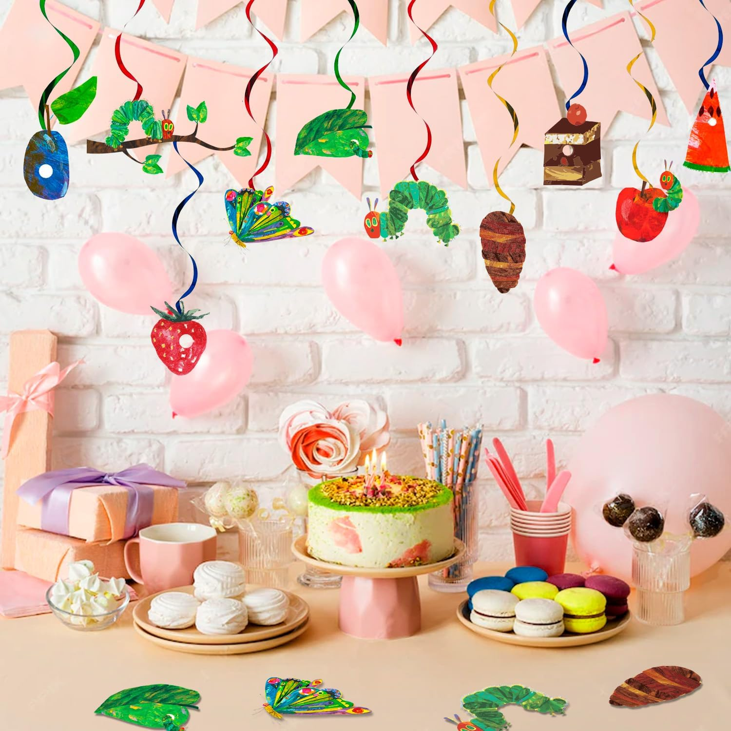 The Very Hungry Caterpillar Hanging Swirl, 20Pcs Hungry Caterpillar Birthday Hanging Swirl for Birthday Decorations Supplies image number 1