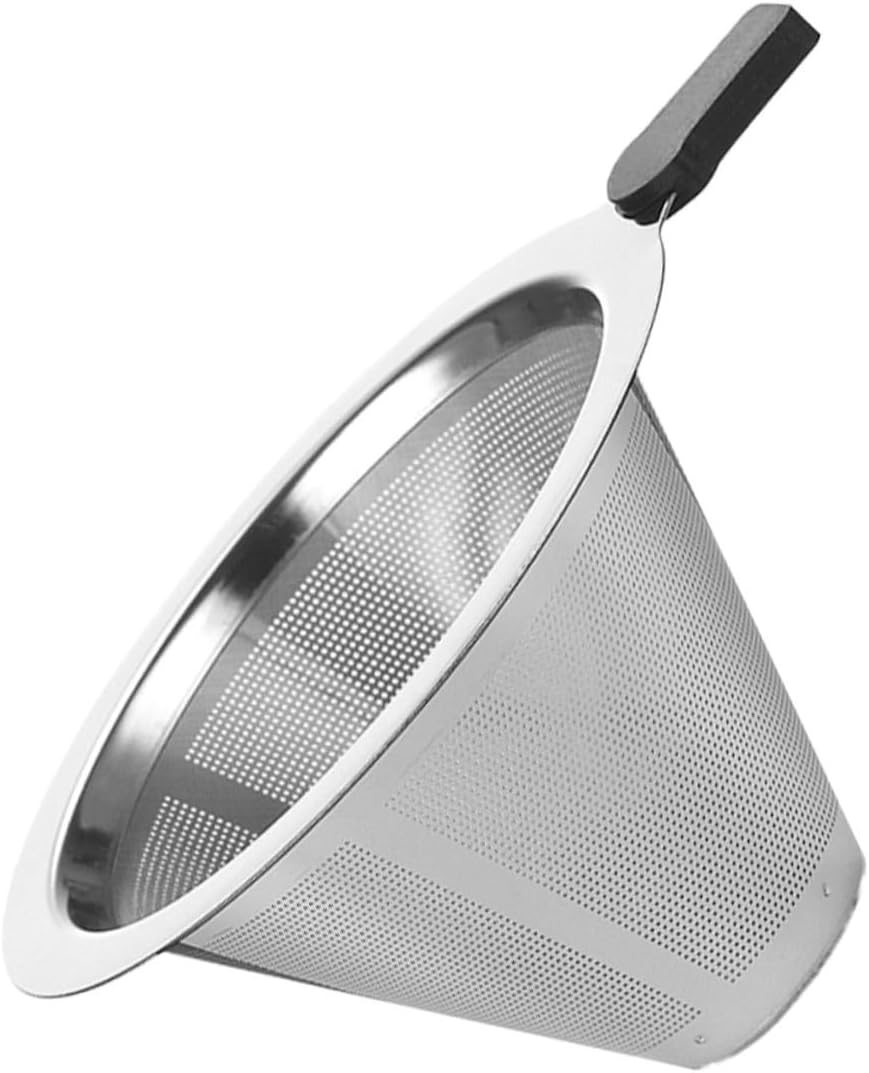 Toyvian Stainless Steel Coffee Filter Mesh Strainer, Rust-Proof Reusable Beverage Sifter with Handle, Multipurpose Paperless Coffee and Tea Funnel for Hand Drip Brewing Random Style image number 6