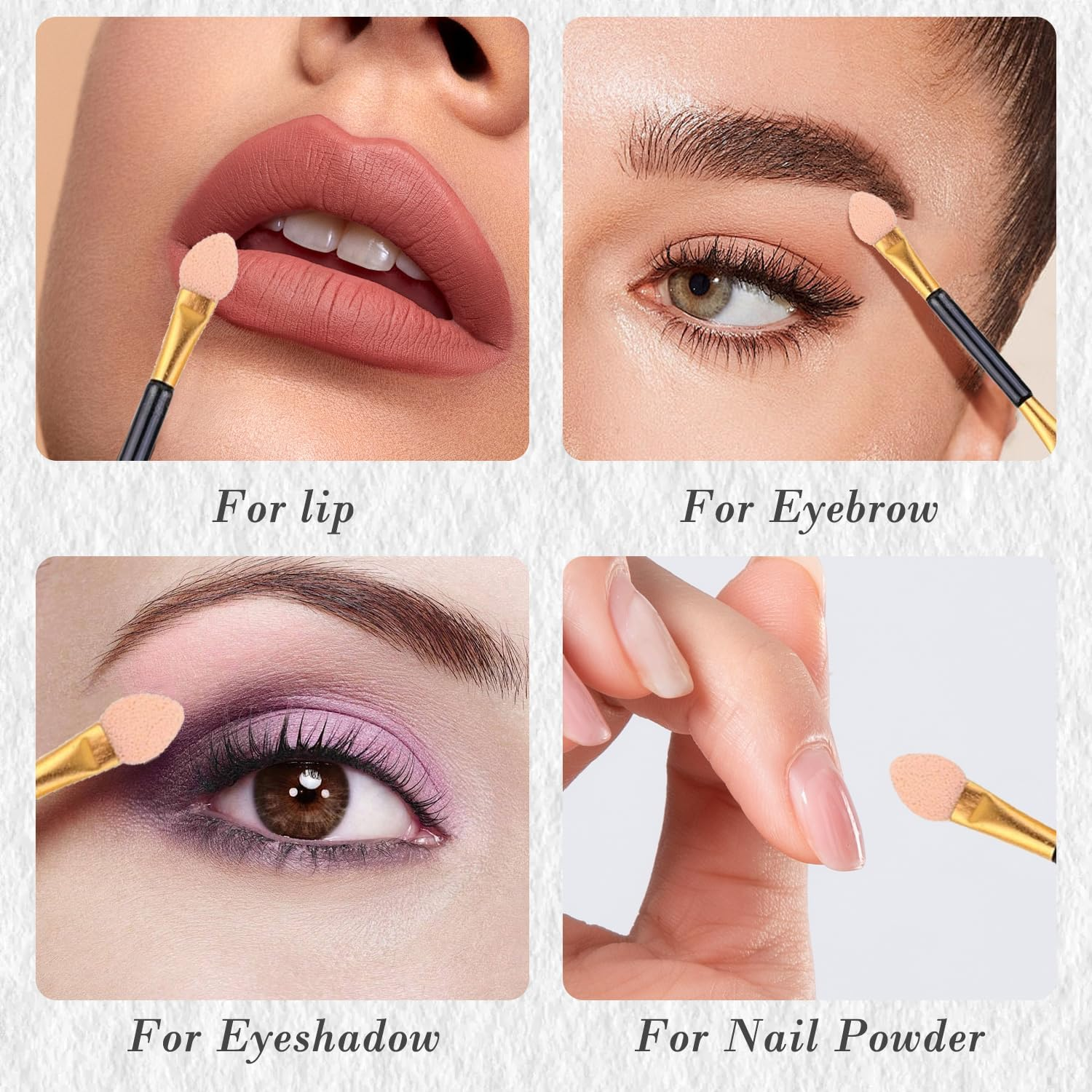 EKIND 10PCS Double Ended Eyeshadow Applicator Sponge Tip Eye Makeup Brushes for Women Reusable Cosmetic Beauty Tool for Beginners Travel Daily Use image number 1