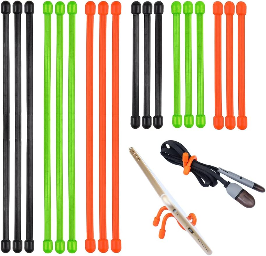 1X 12" Inch Rubber Magic Reusable Twist Ties Cable Organizer Wire Gear Tie image number 6