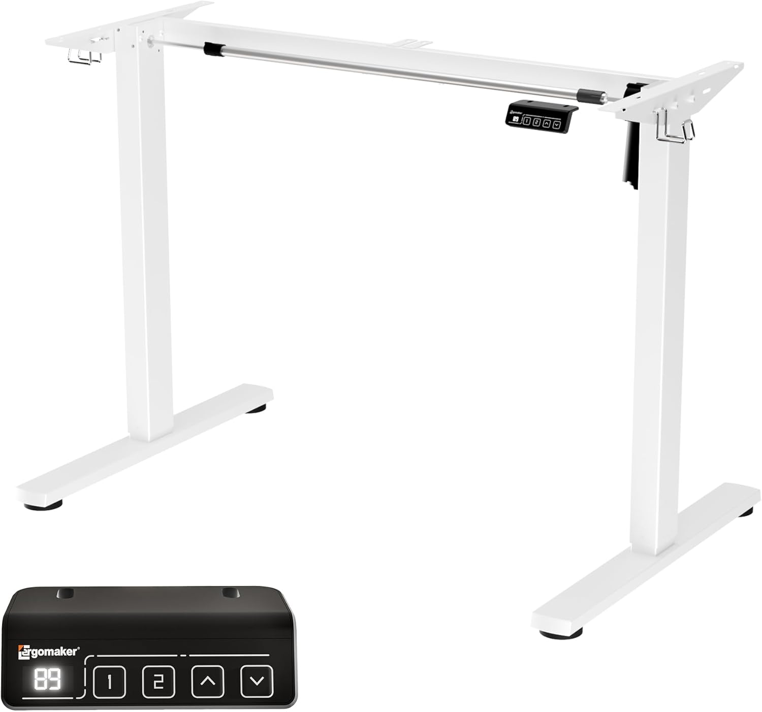 ERGOMAKER Height Adjustable Standing Desk Frame, Electric Sit Stand Desk Base with Automatic Memory Smart Handset (Black Frame, without Desktop)