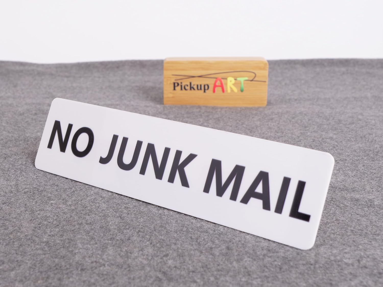 NO Junk Mail Sign Self Adhesive Plaque Decal on Letterbox Mailbox (30X120Mm, Style 2) image number 4