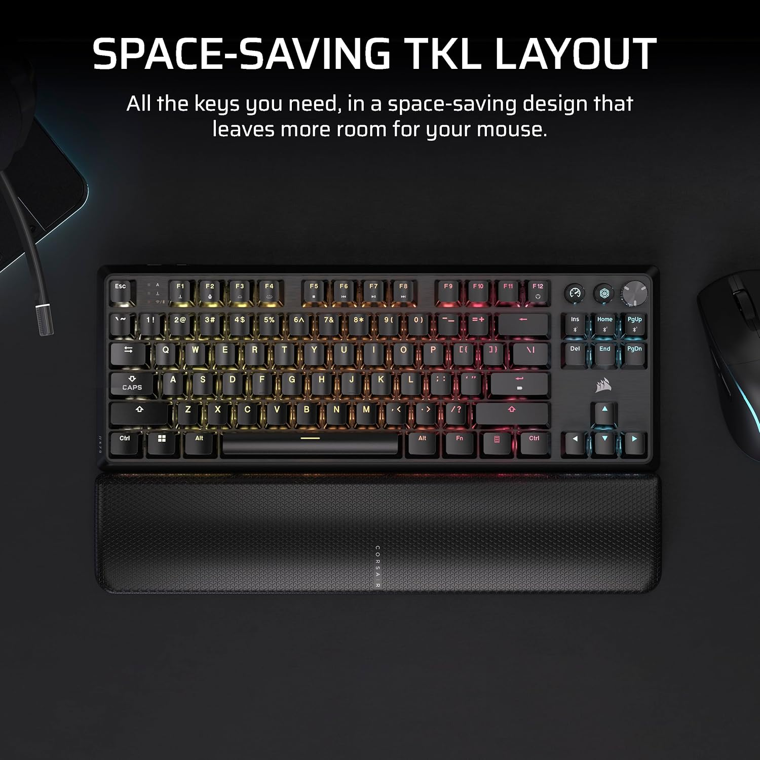 CORSAIR K70 CORE TKL Wireless + Elgato Stream Deck Mini Bundle - Mechanical Tenkeyless Gaming Keyboard with Studio Controller for Zoom, Teams, Powerpoint, MS Office Etc, Compatible with Pc/Mac image number 6