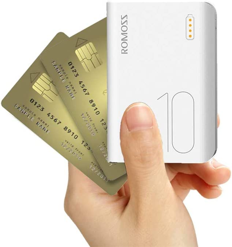 ROMOSS 10000Mah USB C Power Bank, Mini Portable Charger, 2 Outputs and 2 Inputs Battery Pack Compatible for Iphone 17/16/15//14, Ipad, Galaxy S25/S24, Gopro and More(White) image number 4