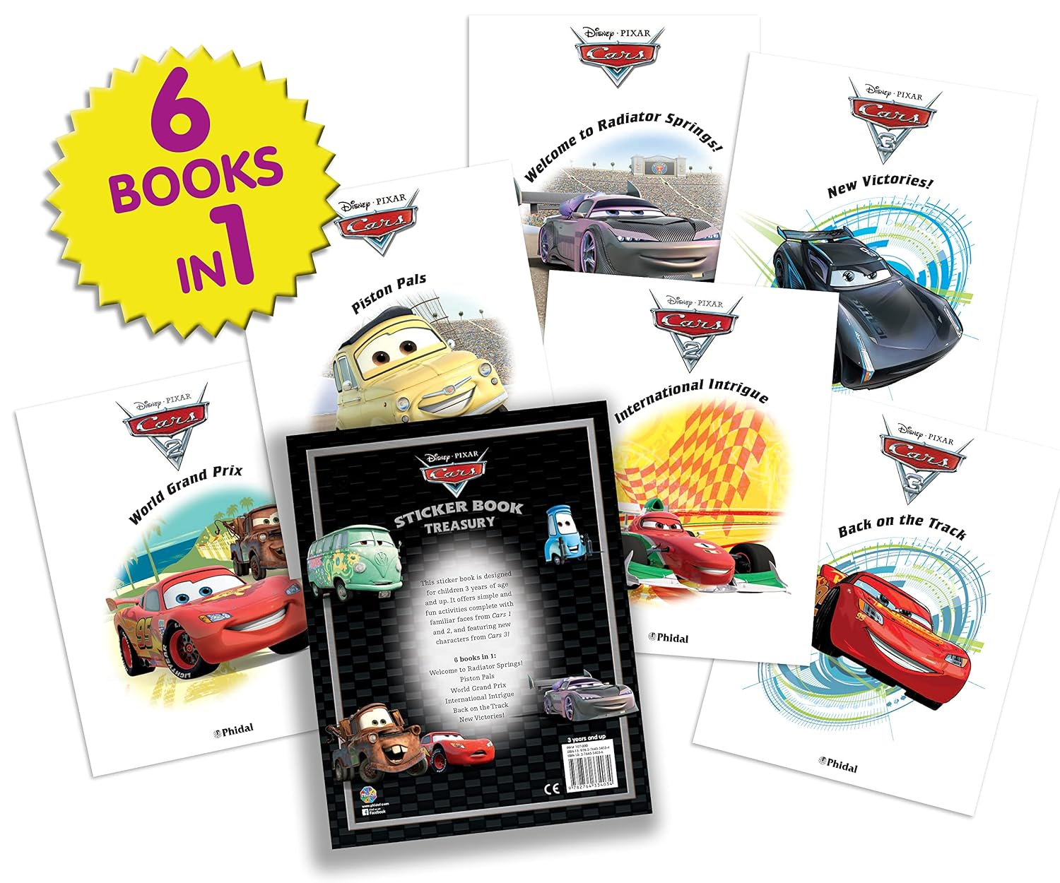 Disney / Pixar Cars Sticker Book Treasury - Activity Books for Kids, 350 Reusable Stickers, 96 Pages of Fun: Activity Book Treasury Puzzle Game for Kids image number 4