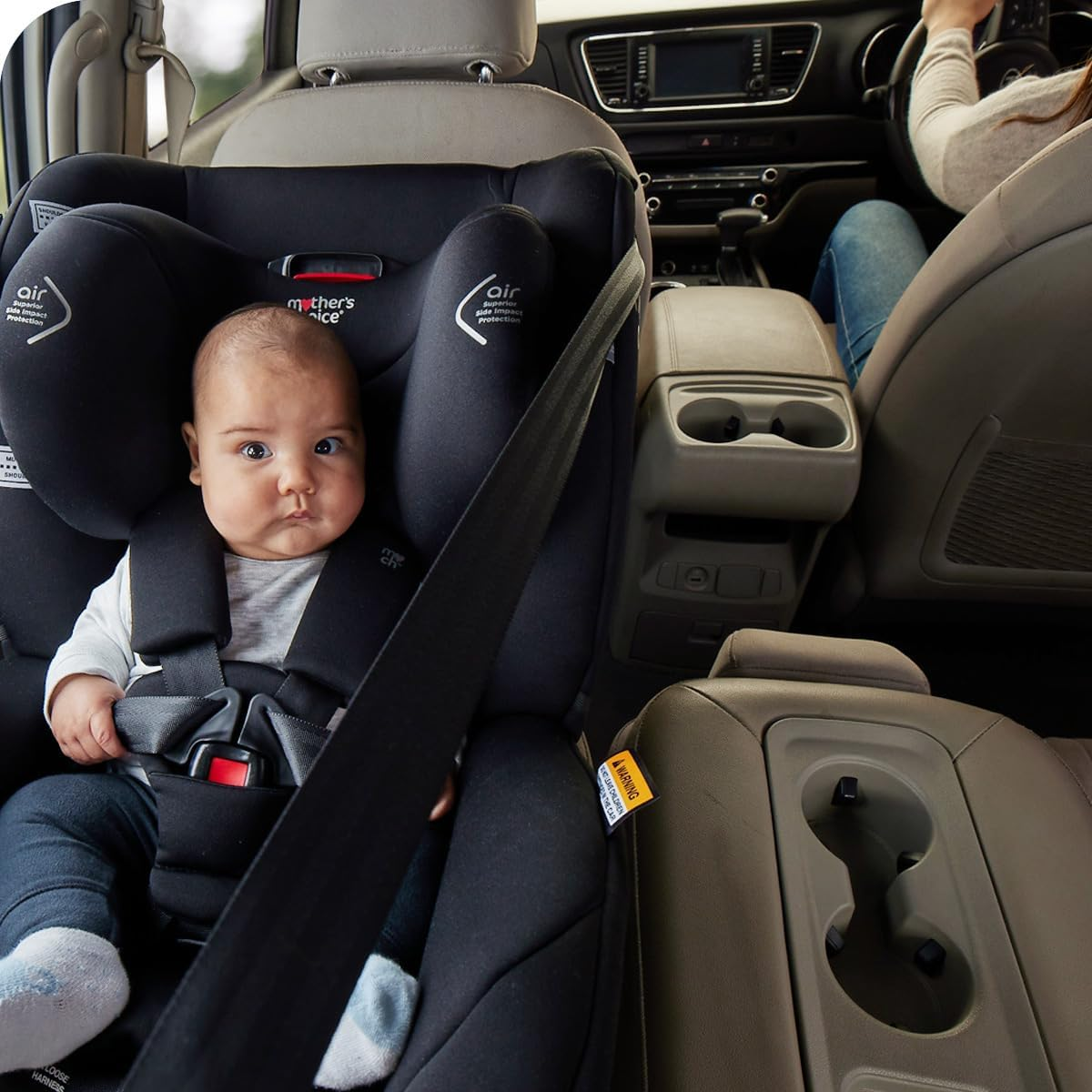 Mother'S Choice Ascend Convertible Car Seat-Black Space , Most Compact 0-8 Year Old Car Seat, Air Protect, 30 Months Extended Rearward Facing, Machine Washable , Magnetic Holders for Easy in & Out Access image number 1