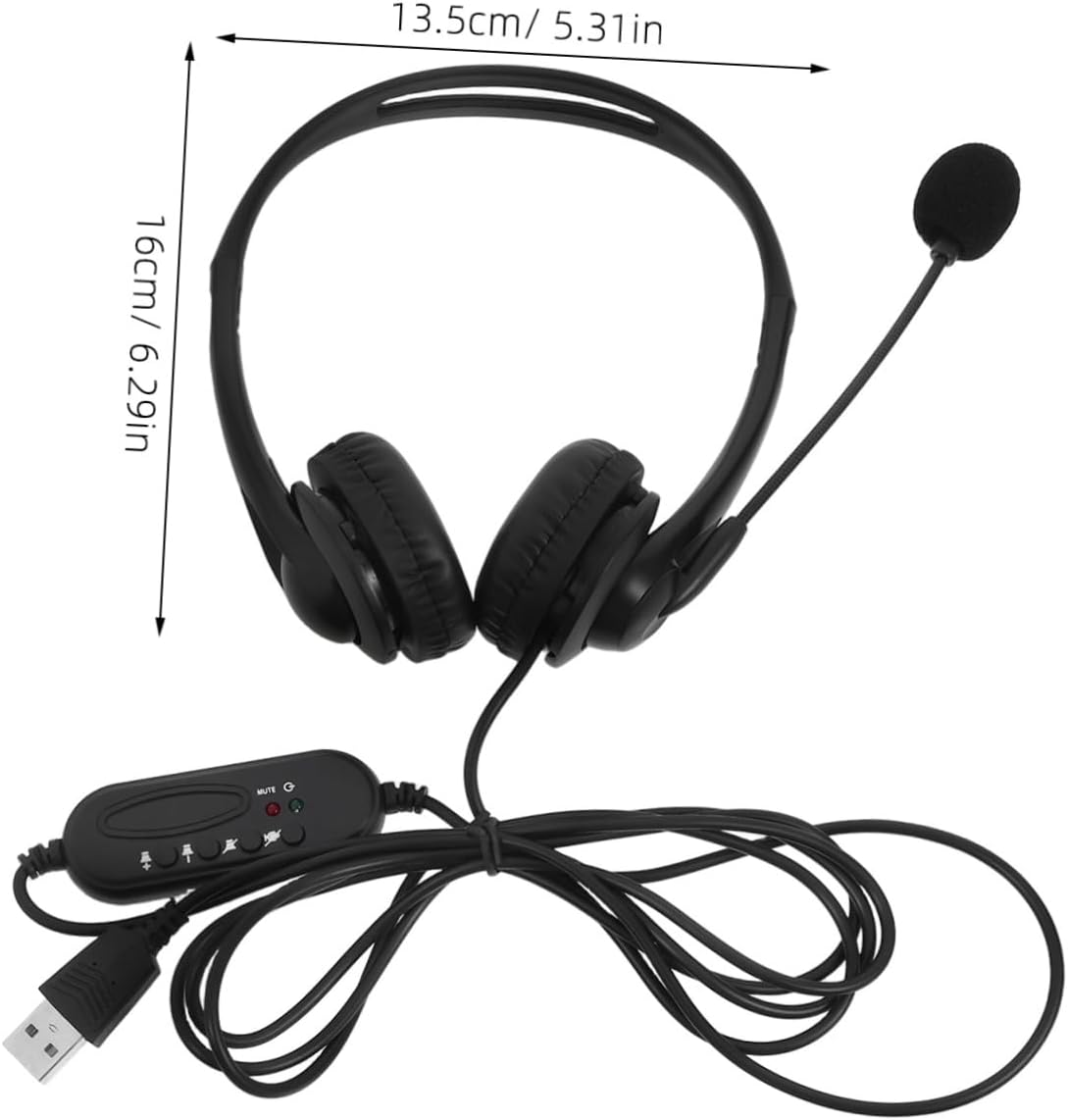 KALLORY Noise Canceling Headphones for Office Lightweight Design for Computer Use and Online Classes Microphone for Calls image number 4