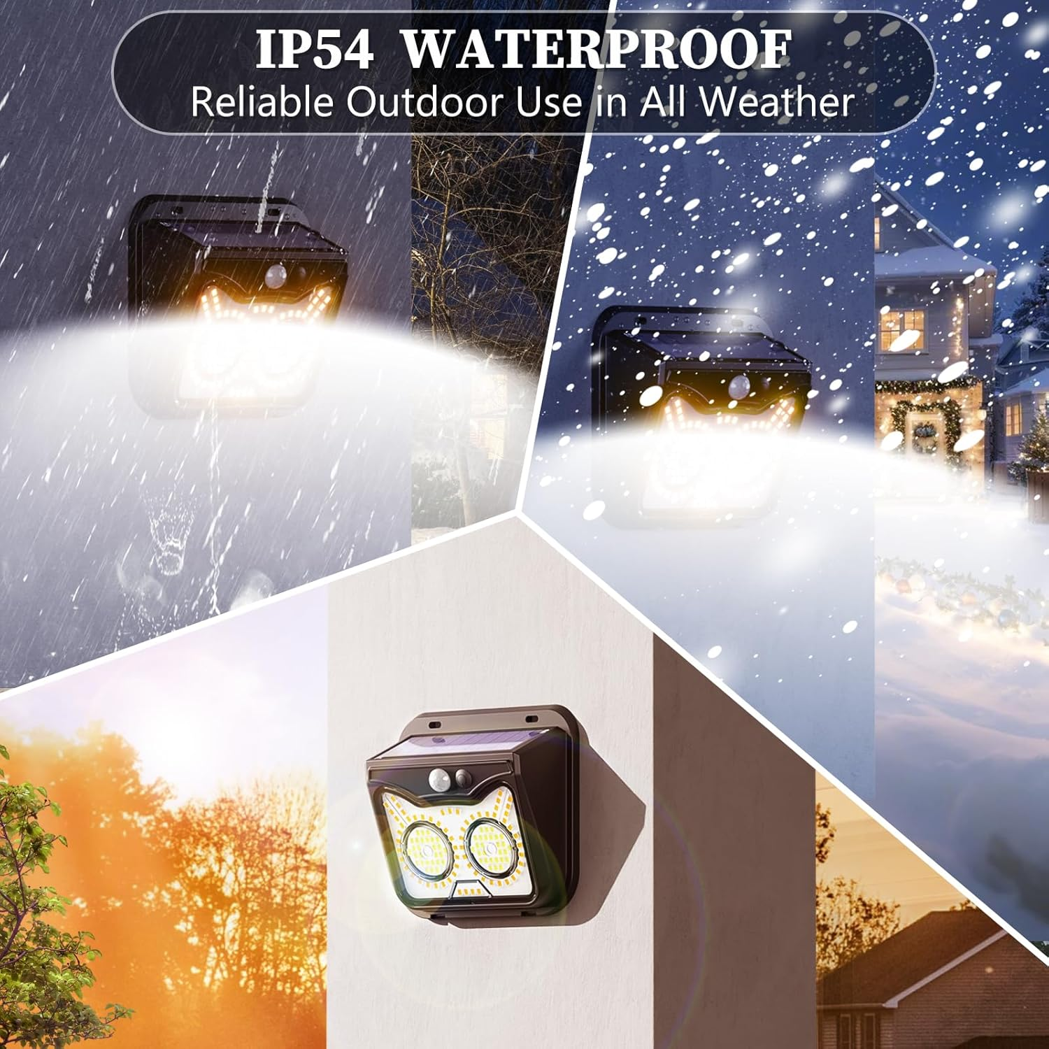 Solar Motion Sensor Lights Outdoor, Owl Shaped Warm White Waterproof Solar Powered Wall Lights, 3 Lighting Modes Security Flood Lights for outside Deck, Fence, Yard, Garden, Step, Porch, Door -6 Pack image number 2