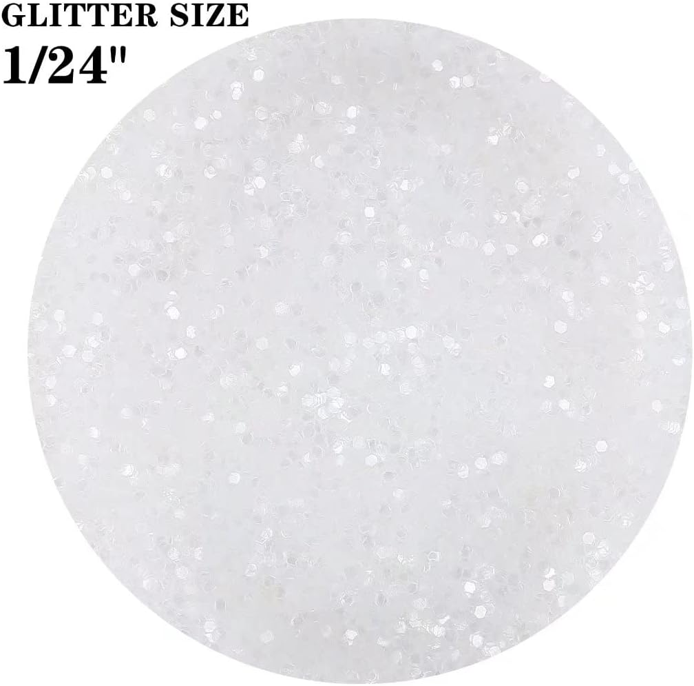 TORC White Chunky Glitter 1 Pound 16 OZ Glitter for Resin Crafts Tumblers Cosmetic Makeup Nail Art Festival Decoration image number 4