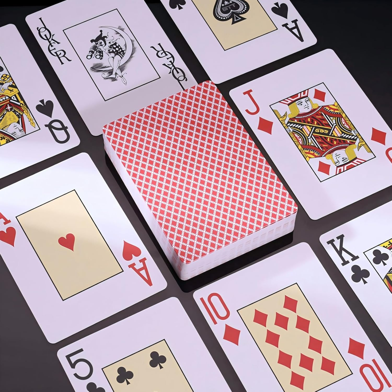 2 Pack Playing Cards, Jumbo Index, Waterproof Plastic Playing Card for Adult & Kid, Poker Size, Professional Playing Cards for Texas Hold&rsquo;Em Poker, Poker Cards (Red & Blue) image number 4