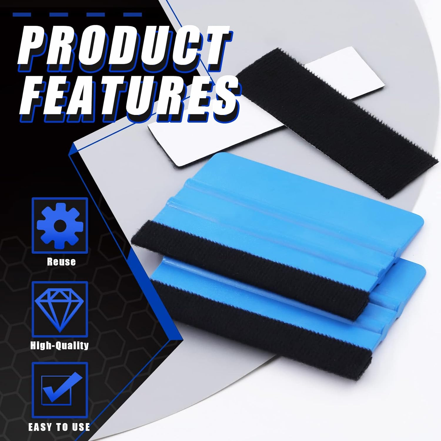 Glarks 21Pcs Car Vinyl Wrap Window Tint Film Tool Kit Includes 4 Inch Felt Edge Squeegee and Spare Fabric Felt, Utility Knife and Blades, Safety Vinyl Cutter, Micro Squeegee for Car Wrapping image number 1