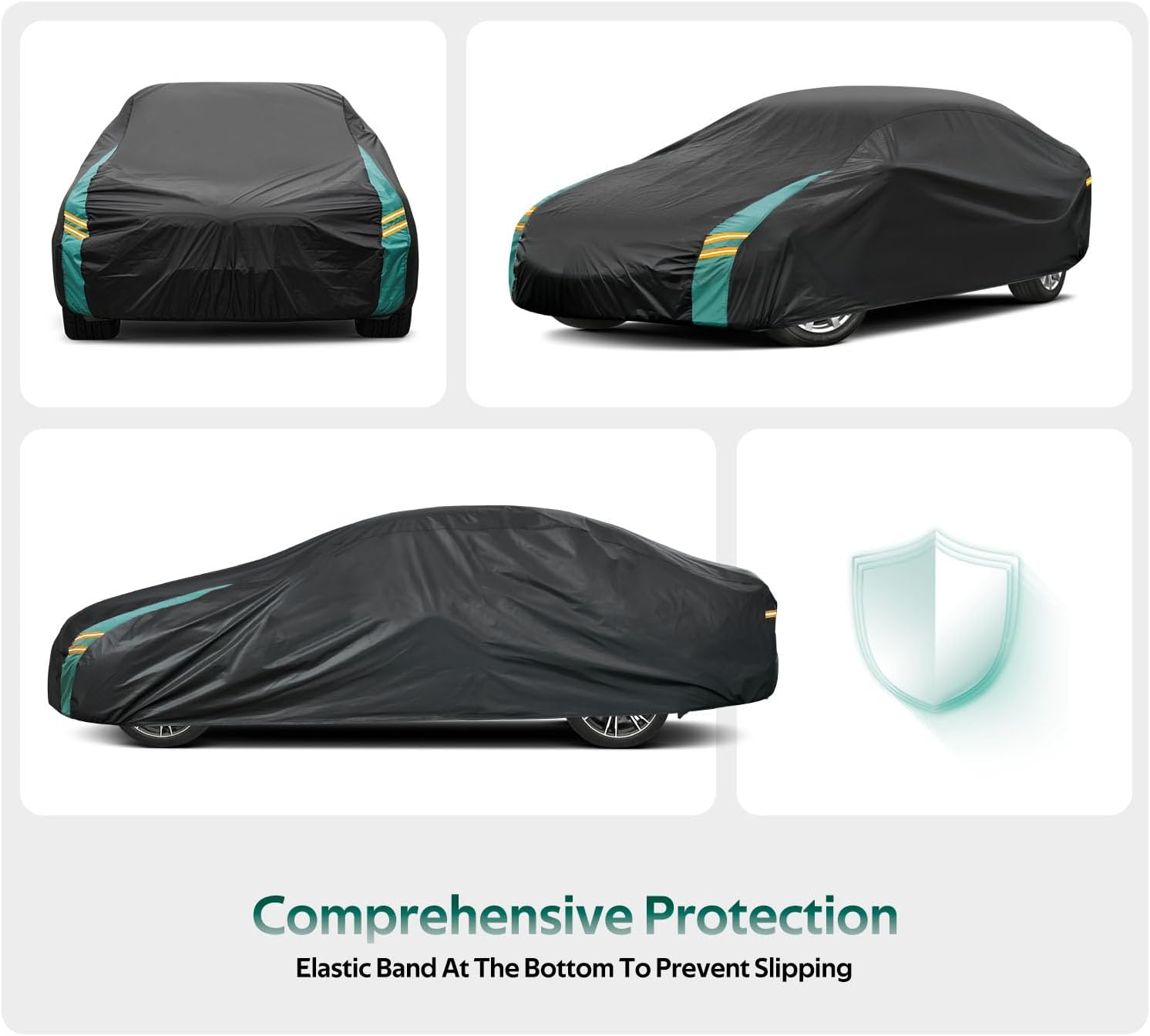 Molebt Ford Mustang Car Cover Waterproof All Weather for Automobiles, Indoor Outdoor Full Exterior Covers Fit 2017-2023 Ford Mustang, Sun Rain Dust UV Protection. image number 2