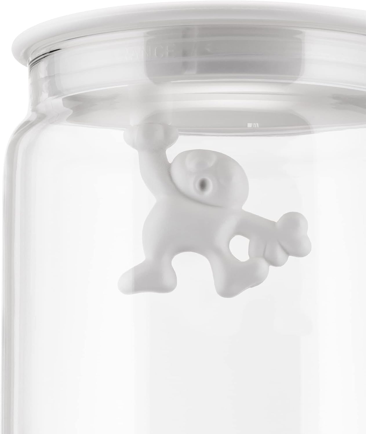 Alessi Gianni Glass Kitchen Box with Lid, White, 12 Cm Height image number 2