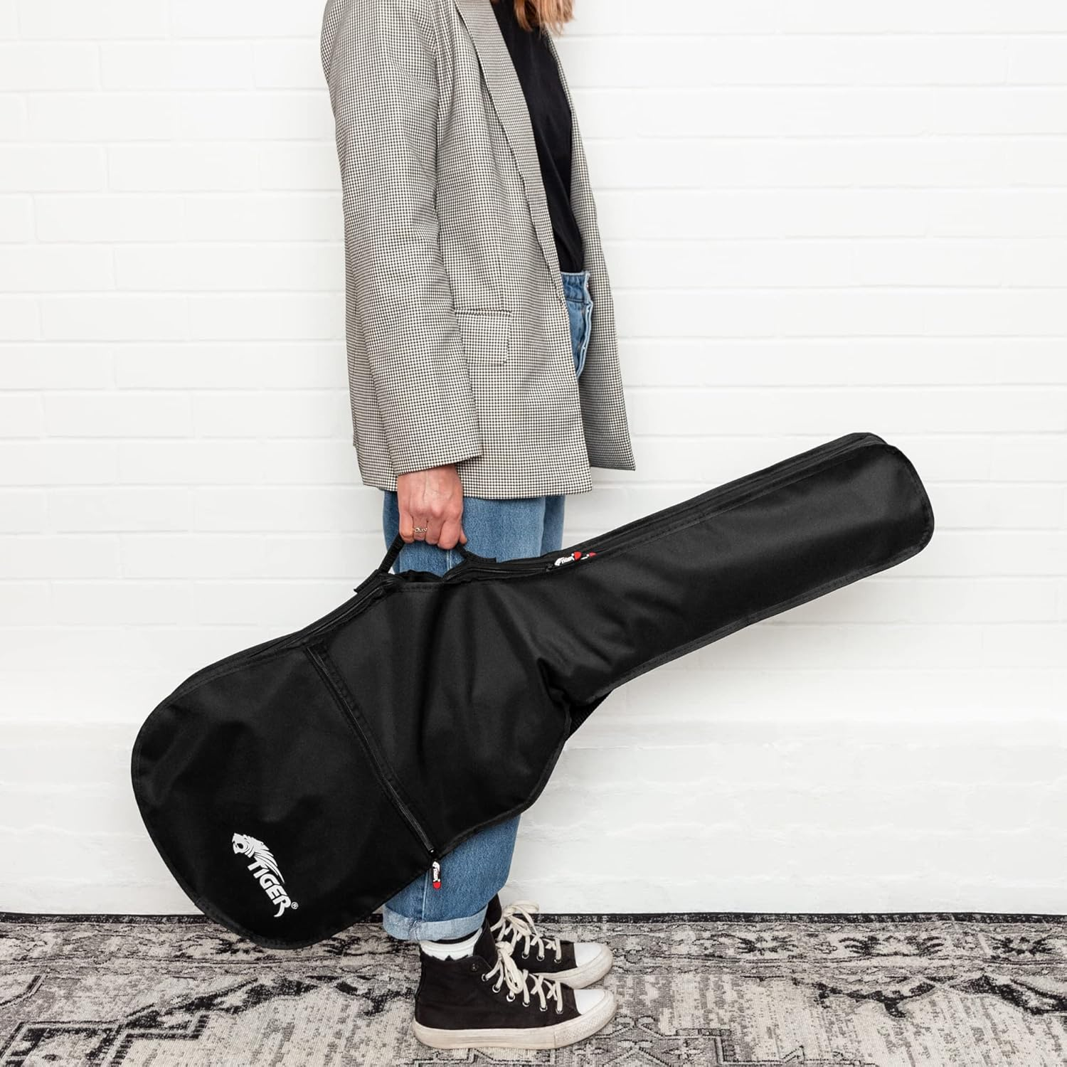 Tiger GGB7-FEL | Full Size Electric Guitar Bag | Cover with Shoulder Strap and Carry Handle | Black image number 2