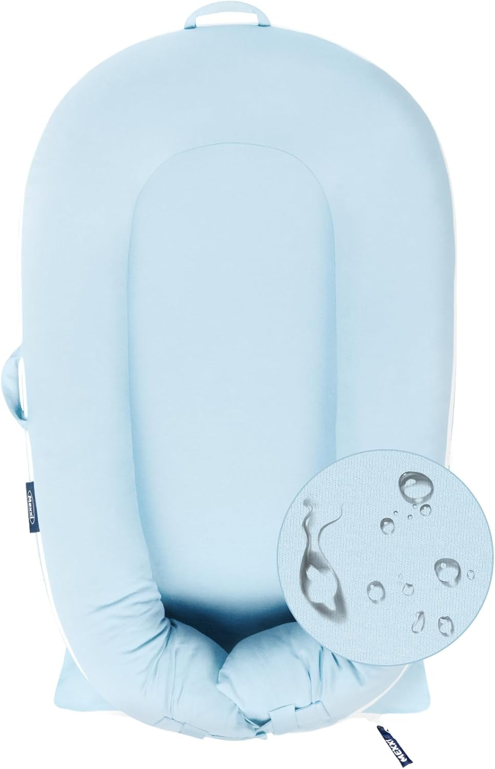 Organic Replacement Cover with Waterproof Pad | Premium Quality Spare Certified Organic Cotton | Protects against Leaks | [Fits Dockatot Deluxe + Docks] (Cover Only) (Baby Blue)