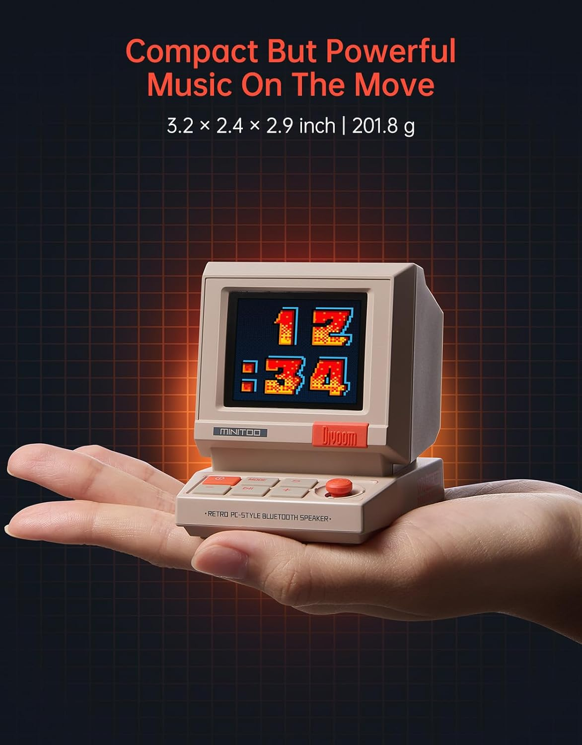 Divoom Minitoo Retro Pixel Bluetooth Speaker &ndash; 90S-Inspired PC Design,App Control, Alarm, White Noise, Retro Desk Speaker for Music, Room Decor image number 5