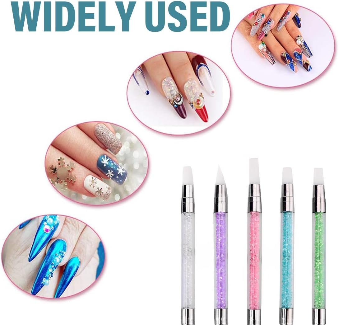 Weddhuis Silicone Styling Brush Set, Double Head, DIY Nail Tools, Silicone Nail Brush, Gel Sculpting Brush, Pack of 5 image number 1