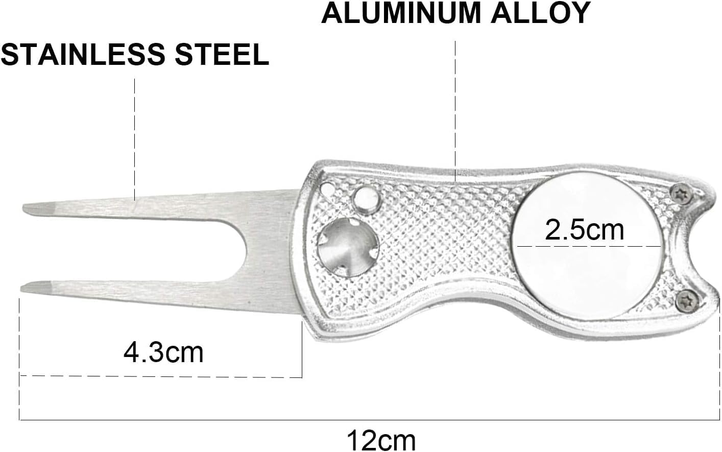THJOPOKEEL Divot Repair Tool with 2 Ball Markers+ 1 Hat Clip Golf Divot Tool Divot Repair Tool Switchblade Golf Green Repair Fork Portable and Folding image number 6