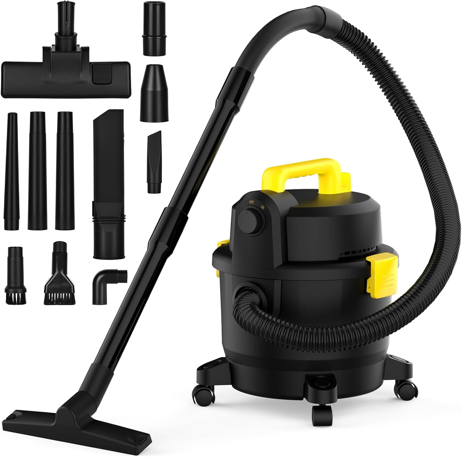 ADVWIN Wet/Dry Vacuum Cleaner, 18L 1000W with High-Energy Filter System Waterproof Body for Workshops, Car Washes, Homes, Yards, Garden