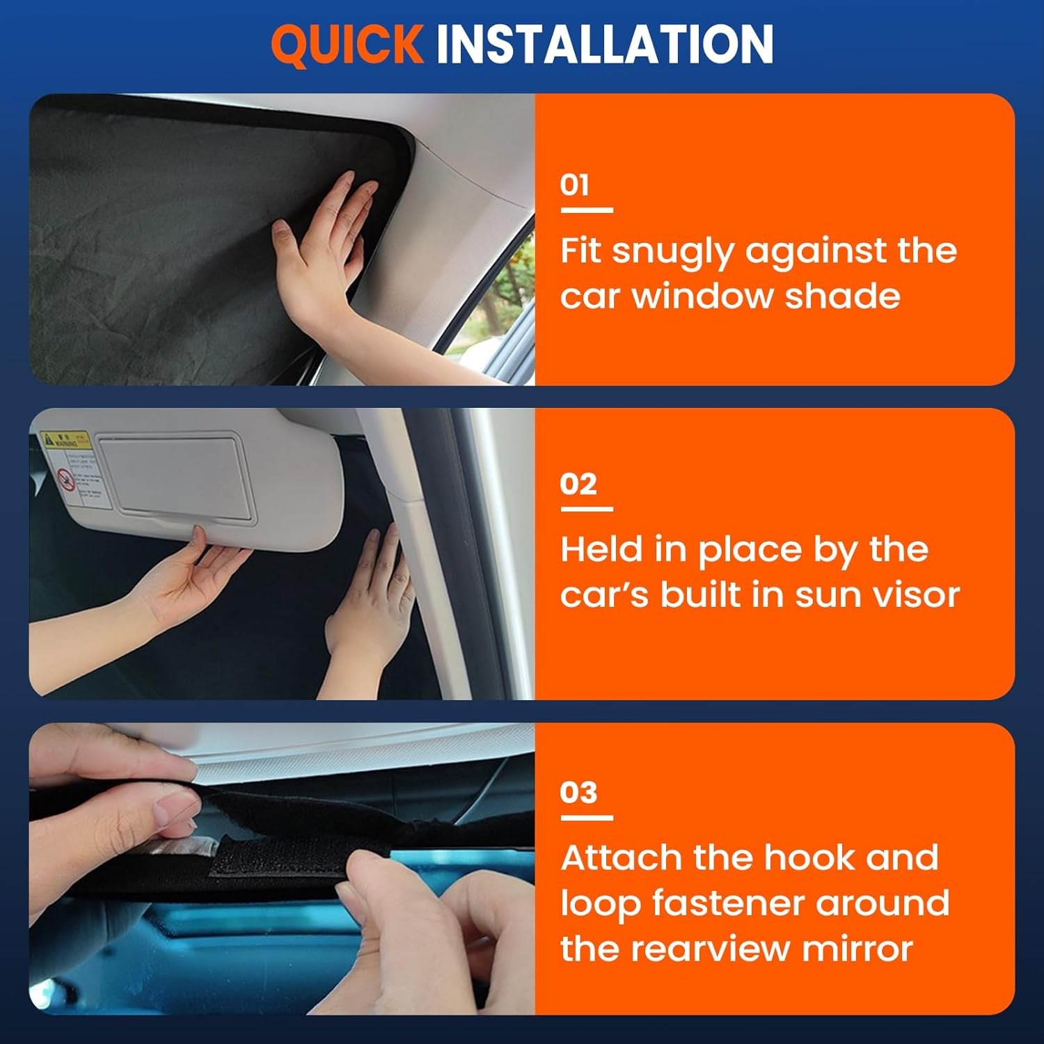 Extra-Large Size Car Window Shade for Reducing the Temperature and UV Rays, Car Sunshade Front Windshield Is Suitable for Most Car Models with Bendable Handle (Black, 140 X 80 Cm)