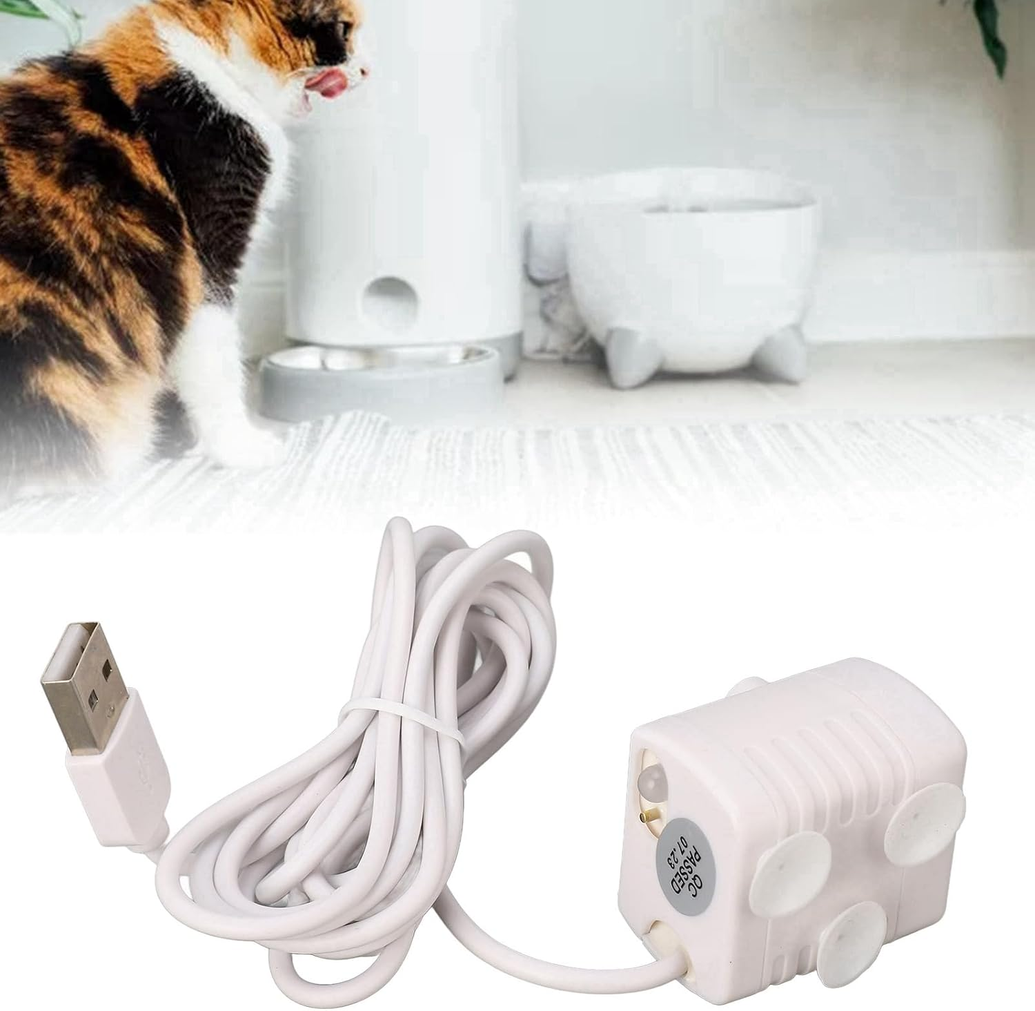 Pet Fountain Pump Quiet Cat Water Fountain Submersible Motor Replacement Dispenser System for Dogs Cats image number 1