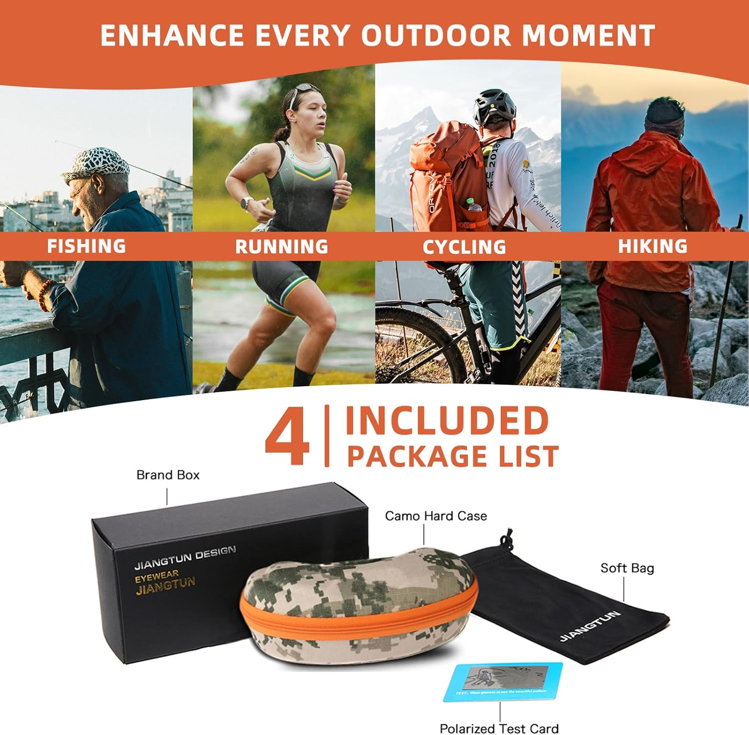 Polarized Sport Sunglasses for Men and Women,Ideal for Driving Fishing Cycling and Running,Uv Protection EMS-TR90 Frame image number 4