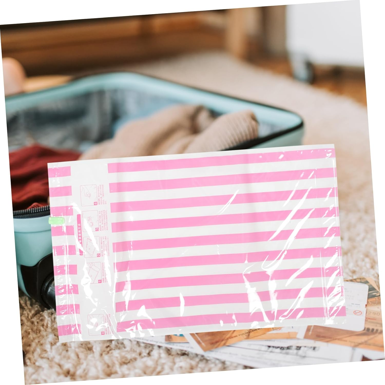 KOMBIUDA 10Pcs Travel Carry Bag Vacuum Sealer Storage Bags Compression Packing for Luggage