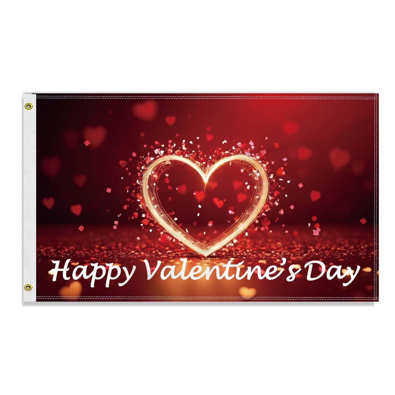 Large 3&times;5 FT Valentine'S Spark Heart Flag, Big Happy Love Lover Valentines Day100D National Outdoor Banner,Decorgarden with Brass Gromment image number 1