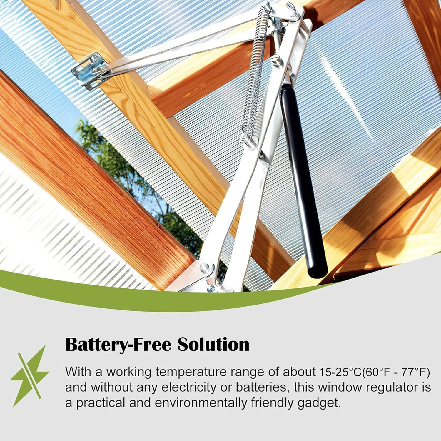 2PCS Auto Vent Opener Automatic Greenhouse Window Opener Roof Vent Opener Greenhouse Accessories for Garden Automatic Ventilation Gardening Tools Automatic Greenhouses Supplies (Dual Spring Opener) image number 2