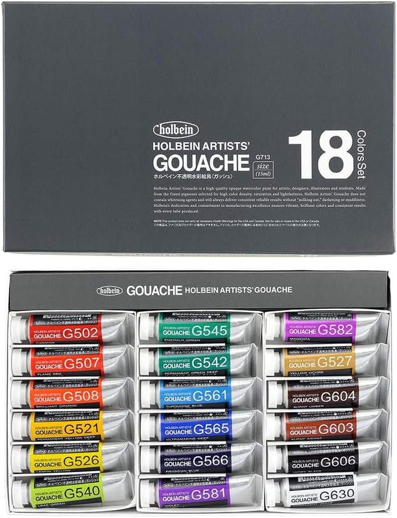 Holbein Artists' Gouache G713 - Set of 18 15Ml