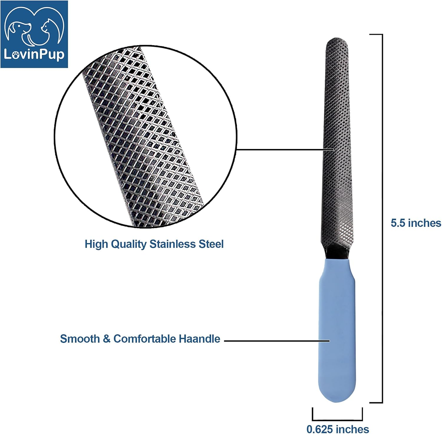 LOVINPUP Dog Nail Filer, Professional Nail Grooming Tool, Dog and Cat Nail Files, for Smoothing Rough Edges of Pet&rsquo;S Nails, Best Nail Filer for Small/Large Dogs & Cats (1 Dog Nail Filer)