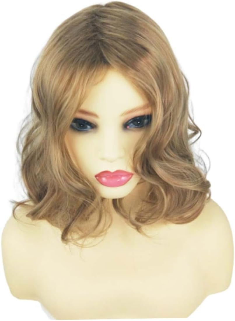 Blonde Human Hair Wig, Blonde Wigs for Women, Synthetic Gold Short Curly Anti-Warping Hair Wig Water, Hair Wigs