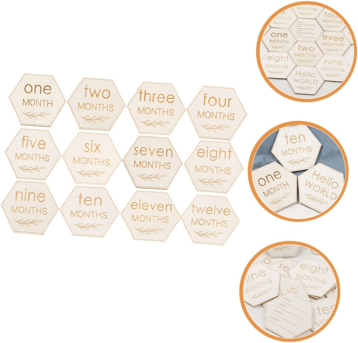 12Pcs Milestone Cards for Growth Wooden Milestone Photography Props for Newborns Capture Your Special Moments Months image number 4