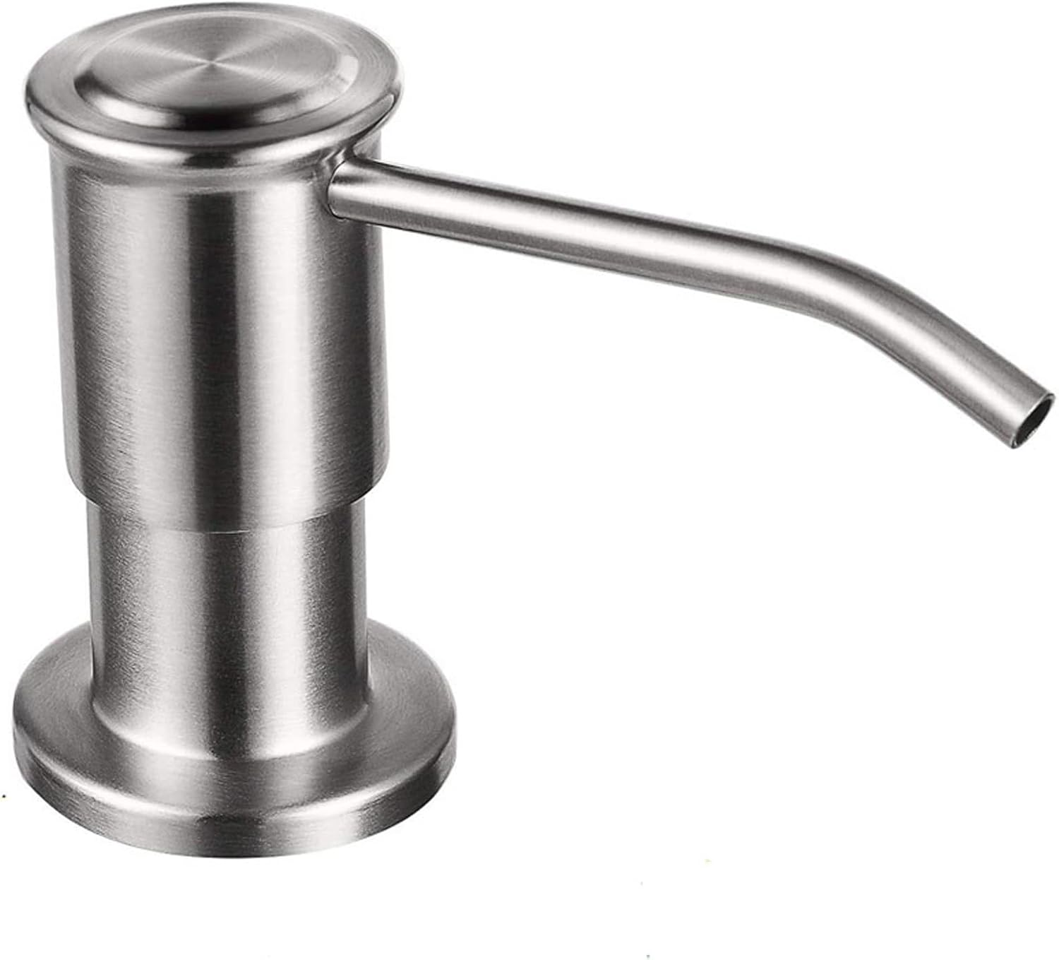 Maizoon Built-In Soap Dispenser for Kitchen 304 Stainless Steel Pump Head with 500ML/17OZ Bottle and 100Cm/39Inches Extension Tube Dish Soap Hand Lotion Dispenser Bright Silver