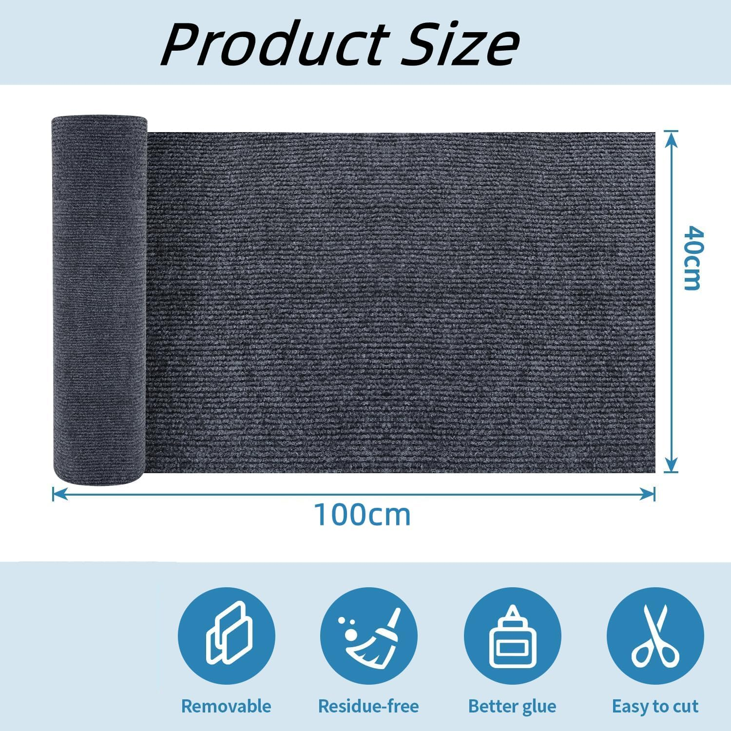 40 X 100 Cm Cat Wall Scratching Boards (Grey) image number 2