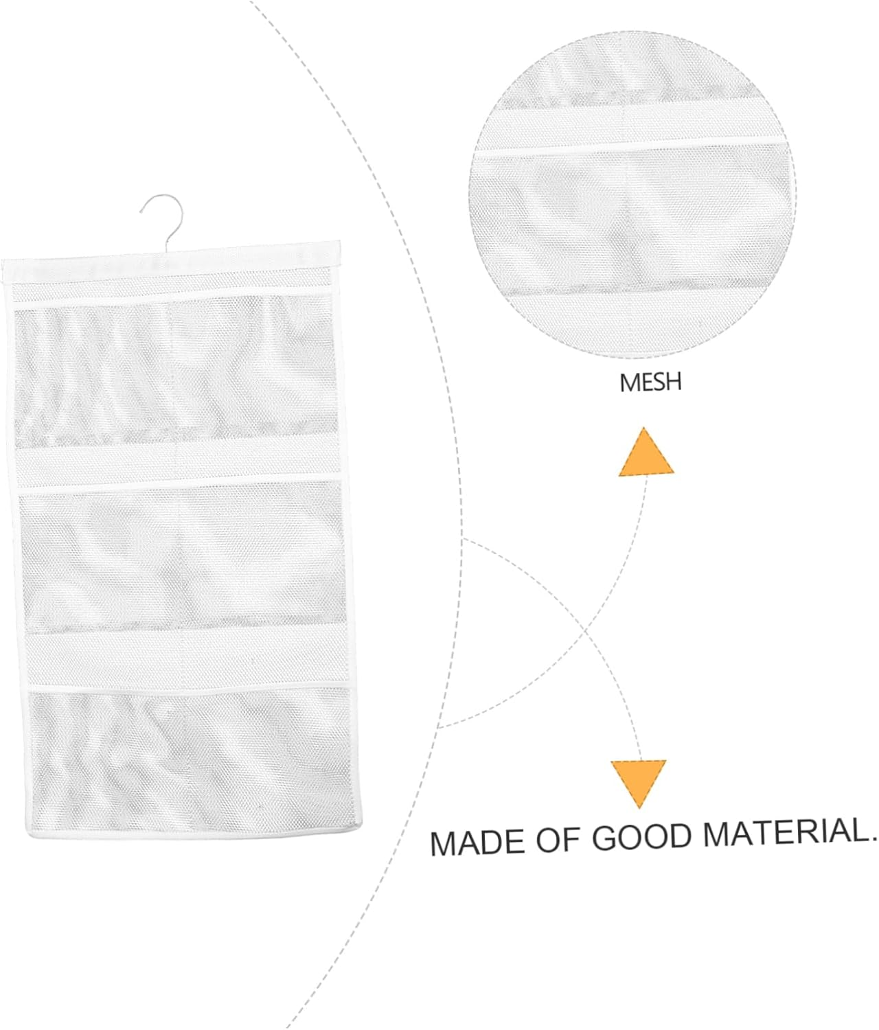 WATIIFUFU White Mesh Shower Organizer Hanging Bag with Space-Saving Bathroom Accessories for Boy Girl and Adults Tidy Storage for Shower Curtain Rod Easy to Fold When Not in Use image number 2